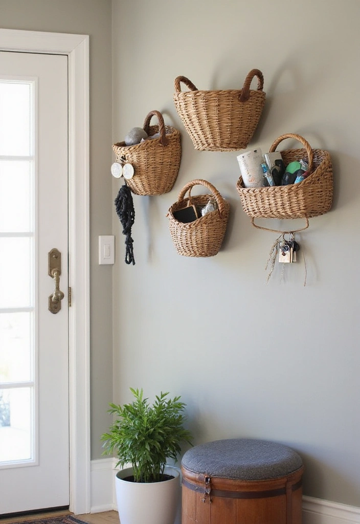 25 Creative Storage Solutions That Will Transform Your Cluttered Home! - 8. Wall-Mounted Baskets