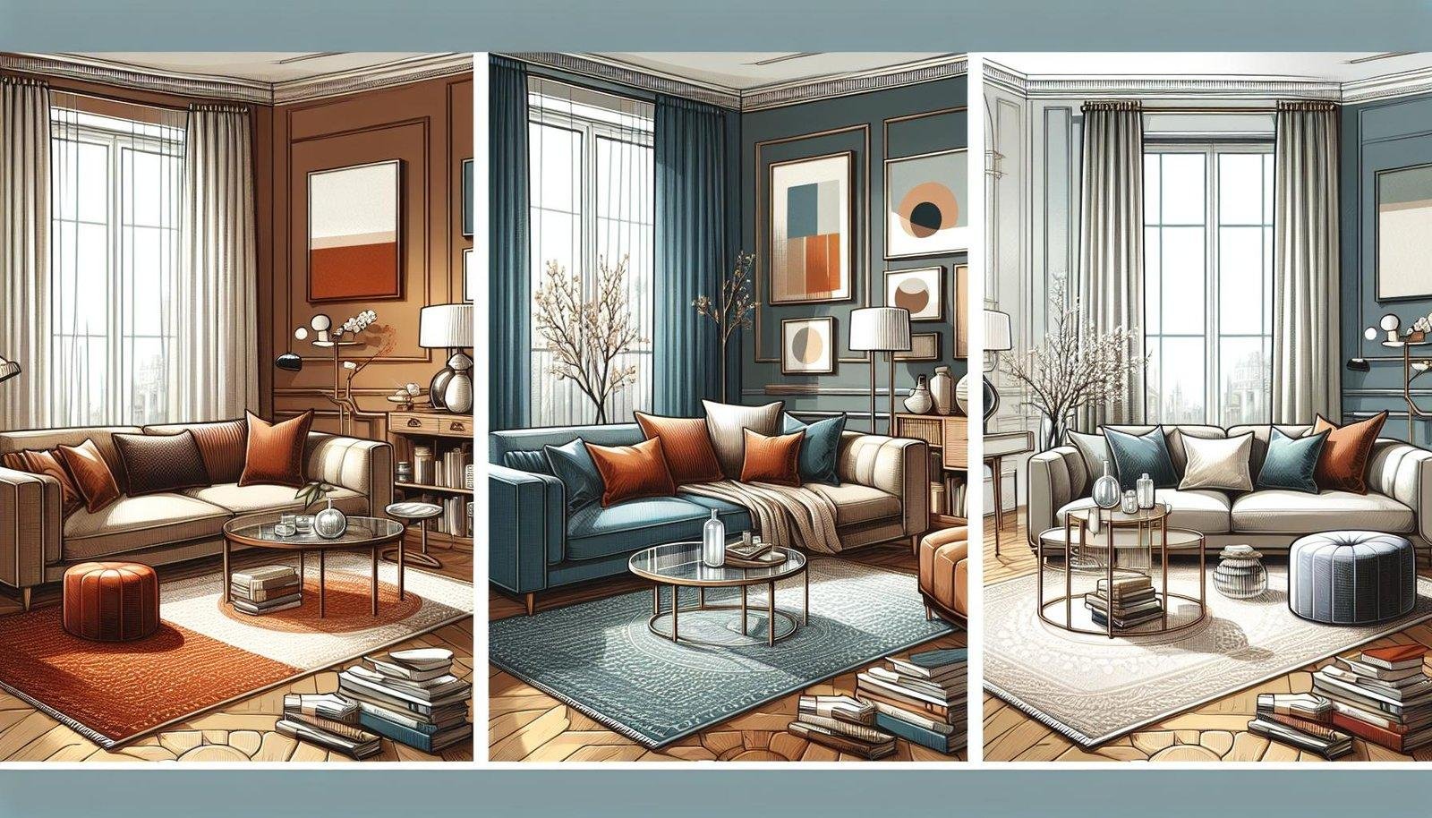 What are some classic color palettes for living room design?