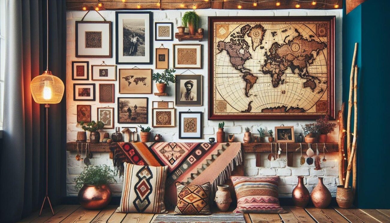 What are some unique wall decor ideas for a living room?