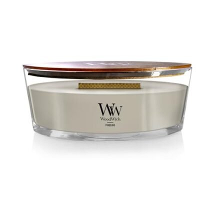 WoodWick Ellipse Candle Scented Candle, Fireside Scented, Up to 50 Hours Burn Time, Crackles as it Burns, Great for Any Home Decoration or Gift, 16oz