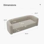 Acanva Cream Velvet 3-Seater Sofa: Modern Minimalist Comfort for Living Room or Apartment - Image 2