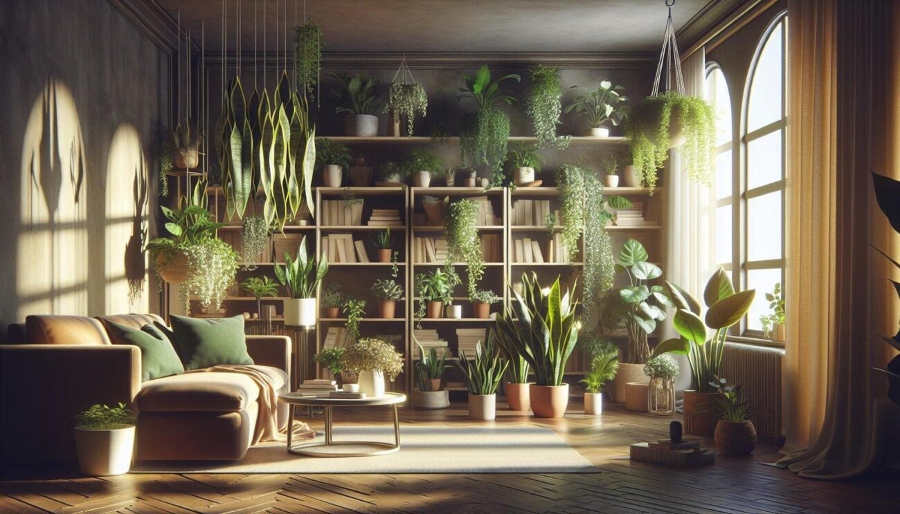 What are some plants that are hardy and can withstand neglect in living room decor?