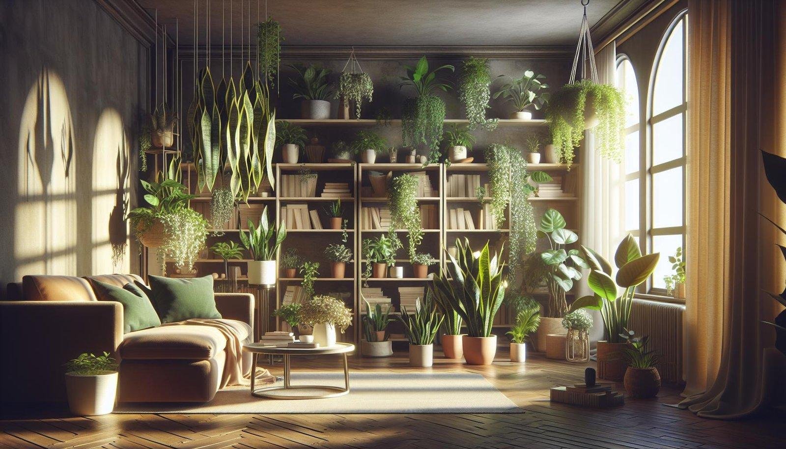 What are some plants that are hardy and can withstand neglect in living room decor?
