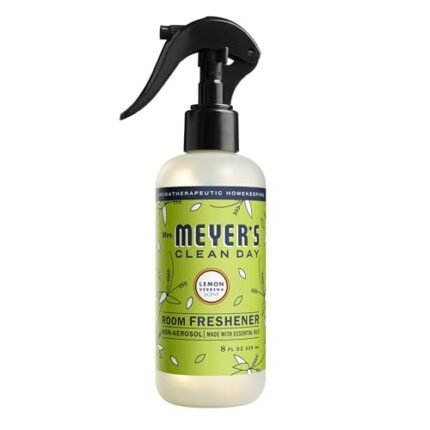 MRS. MEYER'S CLEAN DAY Lemon Verbena Air Freshener Spray for Bathrooms, Aromatherapeutic Homekeeping with Essential Oils, Non-Aerosol, Garden-Inspired Scent, 8 fl oz (Pack of 1)