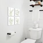 Erctoo Botanical Canvas Wall Art Set of 4, Framed Boho Decor for Bathroom & Bedroom, 8"x10" Eucalyptus Prints - Image 5