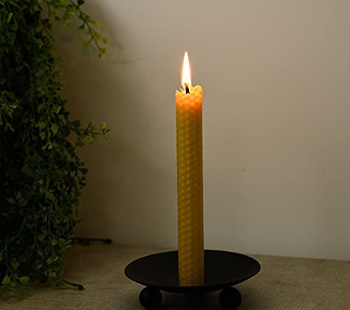 31beK8bFaJS._SL500_.jpg DEYBBY Handmade Dripless Beeswax Taper Candles – Set of 6 Brown Honeycomb Candles for Dinner Parties - Image 2