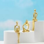 Set of 3 Gold Thinker Statues for Modern Home Decor – Unique Resin Sculptures for Office & Living Room - Image 2