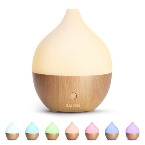 SALKING 100ml Essential Oil Diffuser: Auto Shut-Off, Ultrasonic Aromatherapy & SALKING Essential Oil Diffuser, 100ml Small Aromatherapy Diffuser with Auto Shut-Off Function, Ultrasonic Diffusers for Essential Oils, Cool Mist Humidifier with Warm White Lights, for Office Home