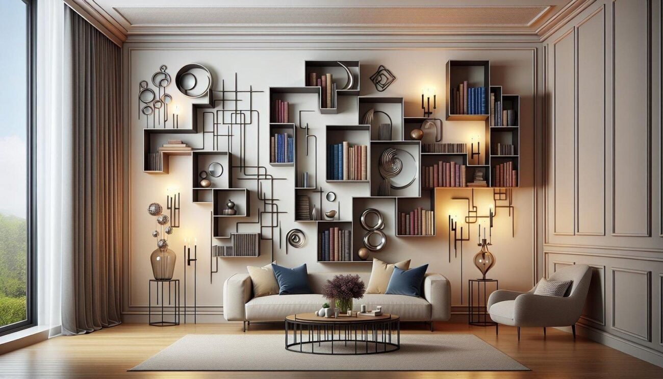 What are some ways to create depth on a living room wall?