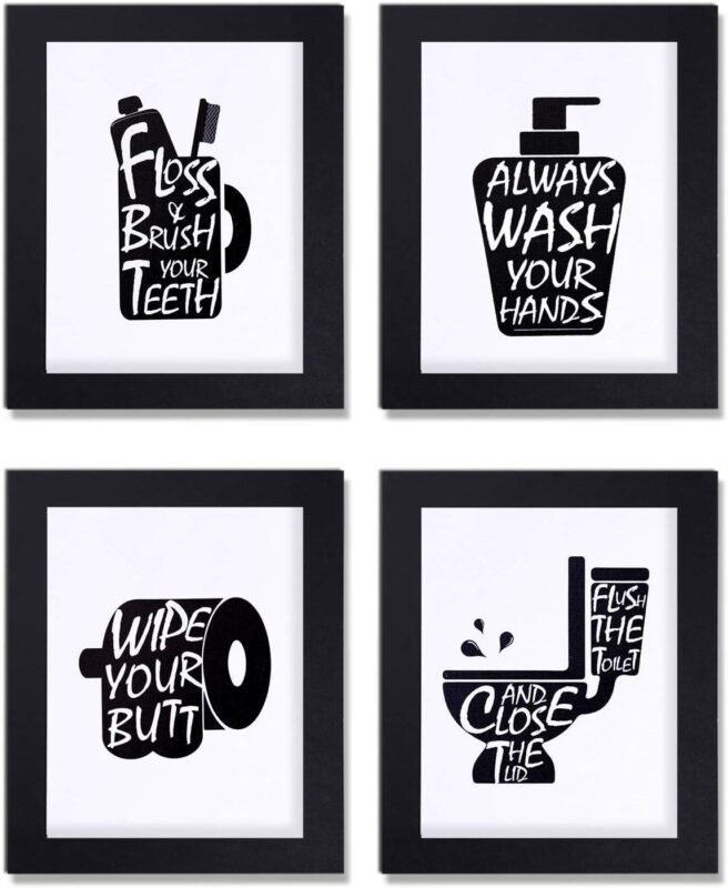 We Review: Joysnana’s Hilarious Bathroom Wall Art Set