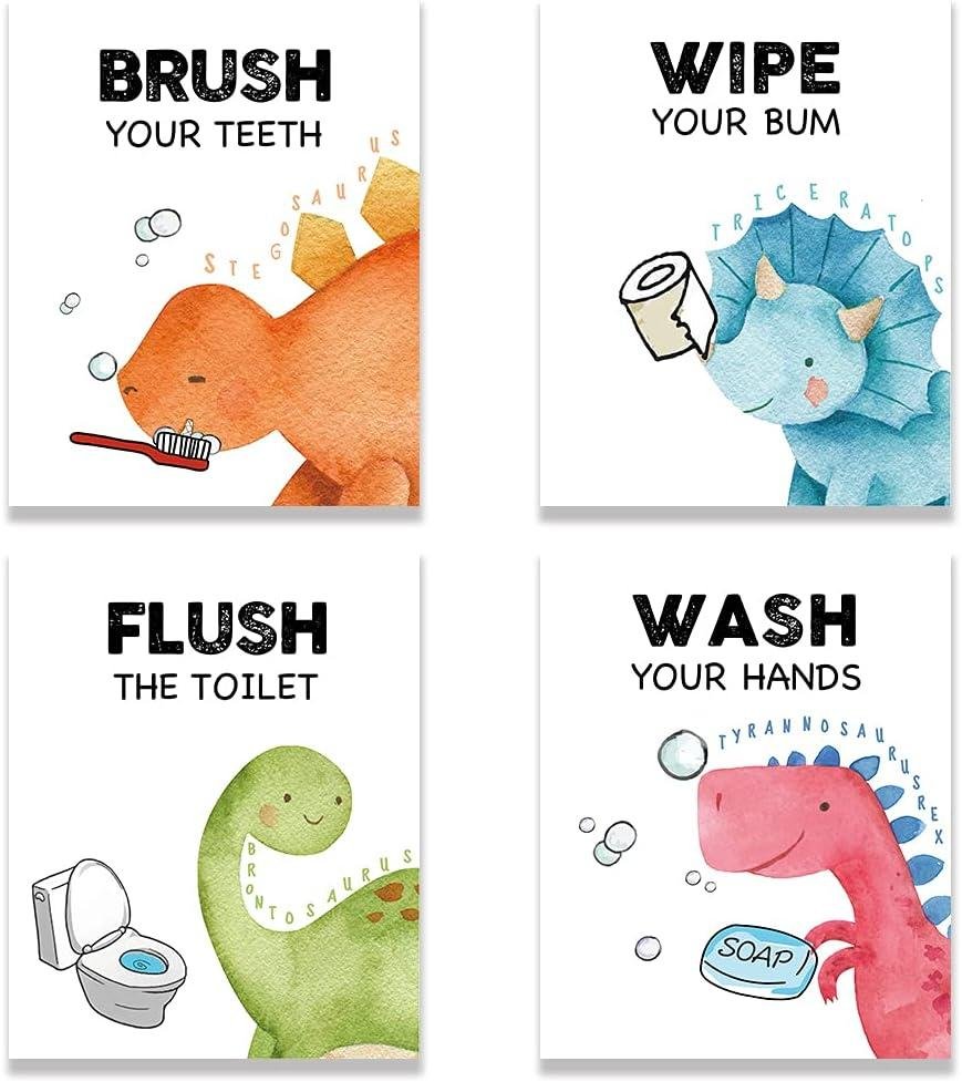 Our Review: Dinosaur Bathroom Art That Makes Us Smile