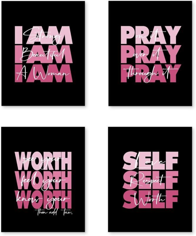Elevating Her Space: Our Review of HUYAW Pink Inspirational Wall Art