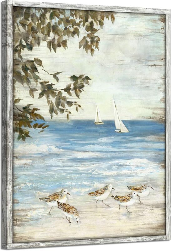 We Explore the Ocean Abstract: Serene Bathroom Art