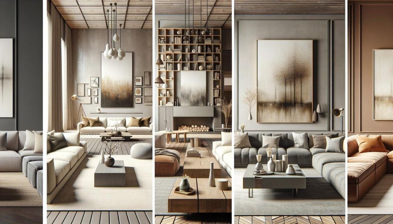 What are some examples of successful living room designs using neutral color palettes?