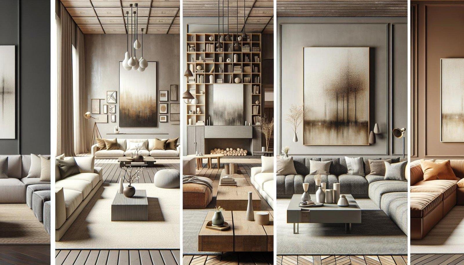 What are some examples of successful living room designs using neutral color palettes?