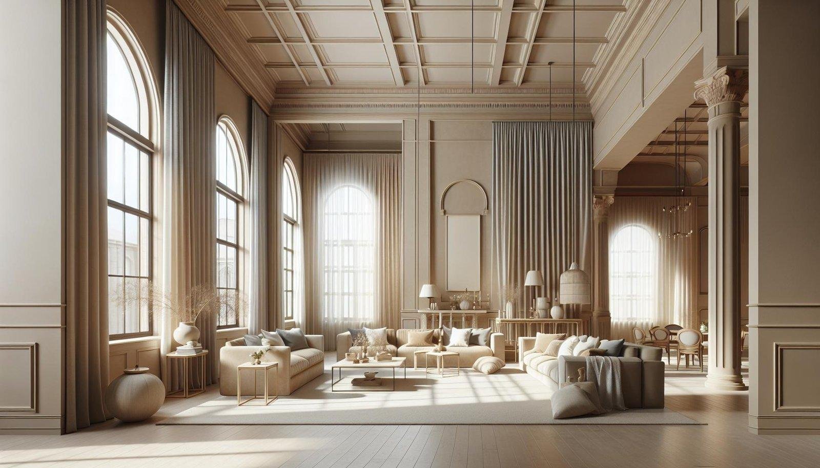 Do neutral color palettes work well in homes with high ceilings?