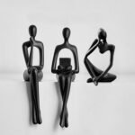 Prettidecor Gold Thinker Statue Set of 3 - Modern Abstract Resin Decor for Office, Living Room, Bedroom - Image 8