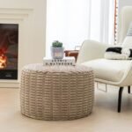 Asuprui Round Modern Pouf Ottoman - Foam-Filled Footrest for Living Room & Boho Decor - Image 2
