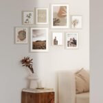 ArtbyHannah Stairway Gallery Wall Frame Set, Neutral Wood Decor, 8-Pack Assorted Sizes for Living Room, Entry - Image 9