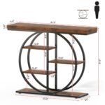 LIFECHOVY 41.3" Industrial Console Table for Entryway: Narrow Sofa Table with Storage, Rustic Brown. - Image 2