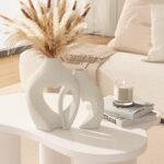 Zormon White Heart-Shaped Ceramic Vases - Set of 2 for Minimalist Home Decor and Table Centerpieces. - Image 6