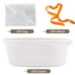 Pro Goleem Small Woven Basket – Ideal for Mother’s Day Gifts or Storage, 12"x8"x5", White, with Handles. - Image 4
