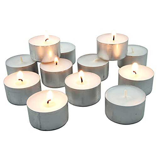 416FcM2G4S._SL500_.jpg Stonebriar 100 Pack of Unscented White Tea Light Candles with 8-Hour Burn Time - 100 Count - Image 4
