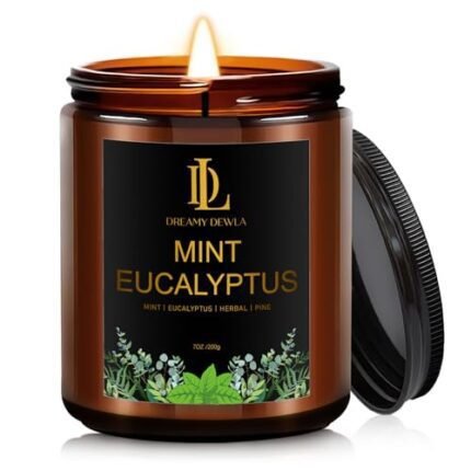 Mint Eucalyptus Candles, Mint Eucalyptus Scented Candle, Mother's Day Candle Gifts for Women, Soy Candles for Home Scented, 7oz 50 Hours Burn, Home Décor