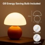 Dawnwake Mushroom Table Lamp: Cute Mini Mid-Century Decor for Bedroom & Living Room, Orange - Image 4