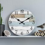 KECYET 8" Battery Operated Wall Clock: Silent, Non-Ticking Coastal Rustic Decor for Bathroom, Kitchen, Bedroom. - Image 6