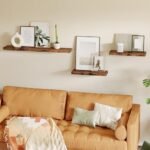 Fixwal 15.8" Rustic Wood Floating Shelves - Set of 4 for Bathroom, Living Room, Bedroom, Kitchen (Brown) - Image 6