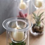 Set of 3 Cylinder Glass Candle Holders with Cobblestones & Artificial Succulents – Unique Christmas Decor - Image 5