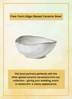 Serene Spaces Free-Form Edge Ceramic Bowl – Perfect Vintage Centerpiece, 6" L x 5.5" W x 2.75" H. - Image 7