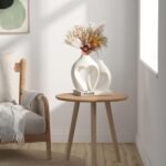Zormon White Heart-Shaped Ceramic Vases - Set of 2 for Minimalist Home Decor and Table Centerpieces. - Image 7