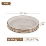 Hanobe Wood Decorative Serving Tray: White Washed Round Rustic Tray for Coffee Table & Kitchen - Image 5