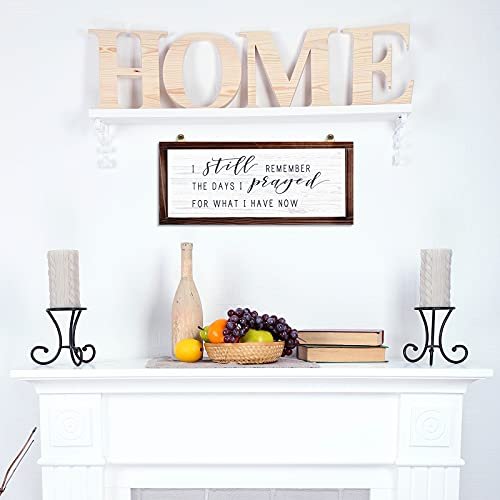 41Cx0Cf-KPS._SL500_.jpg Rustic Wood Wall Sign: 'I Remember Praying for What I Have' - Vintage Farmhouse Decor - Image 3