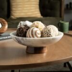 Cork & Mill 11" Marble Decorative Bowl with Acacia Wood Base - Versatile Home Decor Centerpiece - Image 7