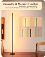 EDISHINE LED Corner Floor Lamp Set of 2 - 57.5" Dimmable Tall Lights with Remote, 7 Color Temperatures (Black) - Image 3