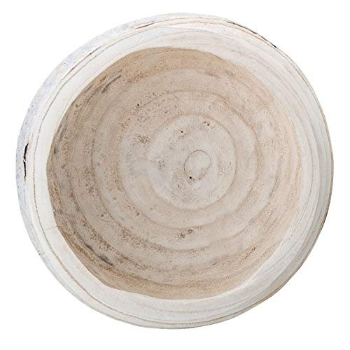 41Glr3s2lDL._SL500_.jpg Bloomingville Hand-Carved Paulownia Wood Bowl, Whitewashed, 10.5" Diameter, 4.25" Tall - Image 4