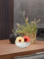 Serene Spaces Free-Form Edge Ceramic Bowl – Perfect Vintage Centerpiece, 6" L x 5.5" W x 2.75" H. - Image 4