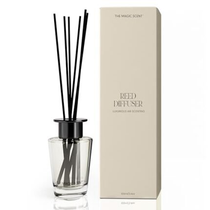 The Magic Scent Mahogany & Teakwood Reed Diffuser for Home - Luxury Scent Diffuser with Premium Fiber Reeds for Lasting Gentle Dispersal - Natural, Toxin-Free Aroma Inspired by Ambercrombie & Fitch