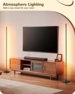 EDISHINE LED Corner Floor Lamp Set of 2 - 57.5" Dimmable Tall Lights with Remote, 7 Color Temperatures (Black) - Image 5