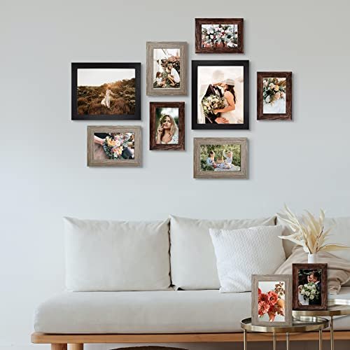 41J2ib85IFL._SL500_.jpg LUCKYLIFE 10-Pack Picture Frame Set: Gallery Wall Collage with 8x10, 5x7, and 4x6 Frames in 3 Finishes. - Image 5