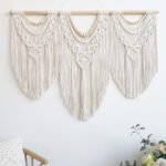 Guzhiou Large Macrame Wall Hanging - Boho Tapestry Art for Chic Home Decor, 43"x32" (Wood Beads) - Image 3