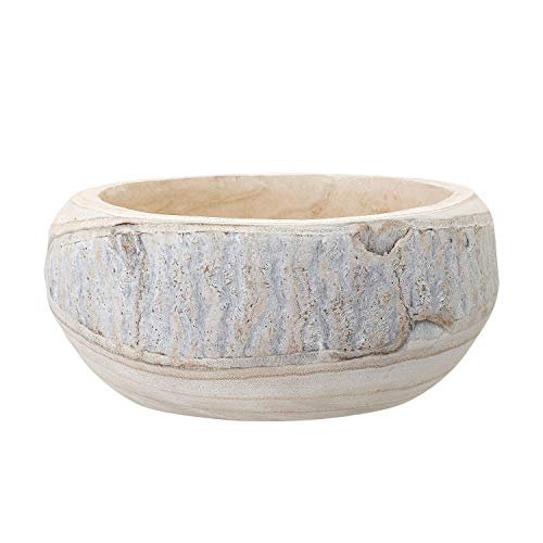 Bloomingville Hand-Carved Paulownia Wood Bowl, Whitewashed, 10.5" Diameter, 4.25" Tall Bloomingville Decorative Hand-Carved Paulownia Wood Bowl, Whitewashed, 10.5 in Diameter, 4.25 in Tall