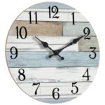 KECYET 8" Battery Operated Wall Clock: Silent, Non-Ticking Coastal Rustic Decor for Bathroom, Kitchen, Bedroom. - Image 3