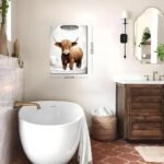 Funny Highland Cow Bathroom Wall Art Set - 3 Vintage Canvas Prints for Rustic Home Decor, 12x16 Inches - Image 4