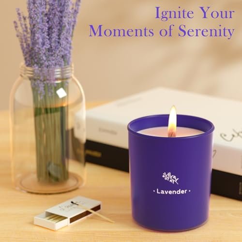 41NA27LDKoL._SL500_.jpg TranquilBliss Lavender Candles: 8 oz Purple Jar, Soy Wax, 45-Hour Burn – Perfect Gift for Mother's Day! - Image 5