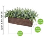 14" Faux Eucalyptus in Wooden Planter Box - Rustic Centerpiece for Farmhouse Weddings & Dining Greenery. - Image 4