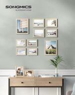 SONGMICS Collage Picture Frame Set of 10: Two 8x10, Four 5x7, Four 4x6 for Wall & Table Decor, Glass, Natural Beige - Image 3
